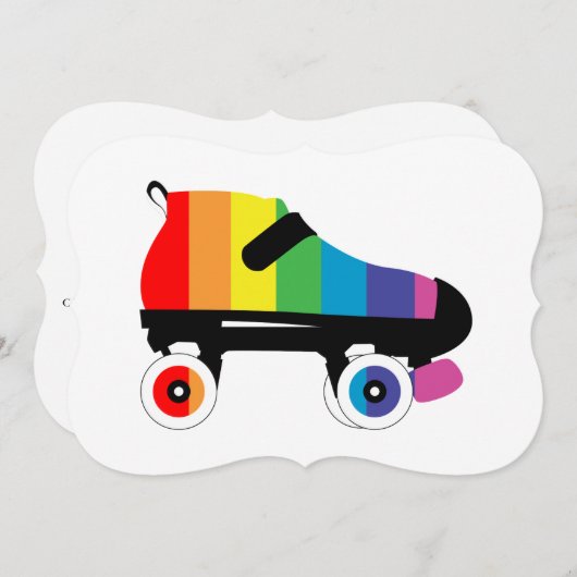 Regenbogenstreifen für Roller-Skate Einladung (Vorne/Hinten)