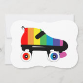 Regenbogenstreifen für Roller-Skate Einladung (Vorderseite)