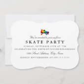 Regenbogenstreifen für Roller-Skate Einladung (Rückseite)