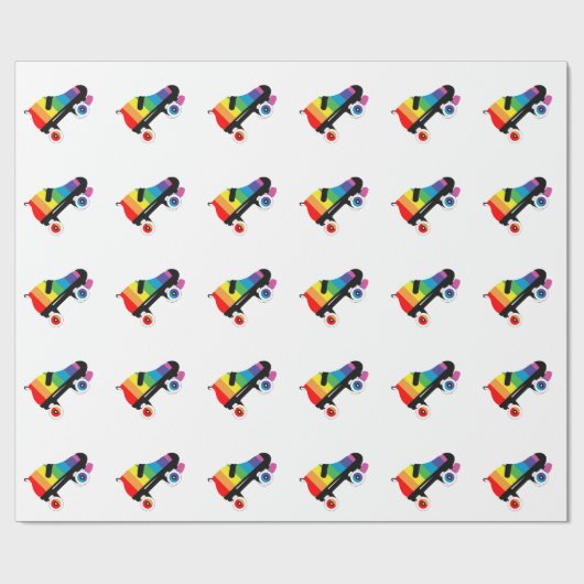 Regenbogenstreifen für Roller-Skate Geschenkpapier (Flach)