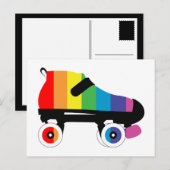 Regenbogenstreifen für Roller-Skate Postkarte (Vorne/Hinten)