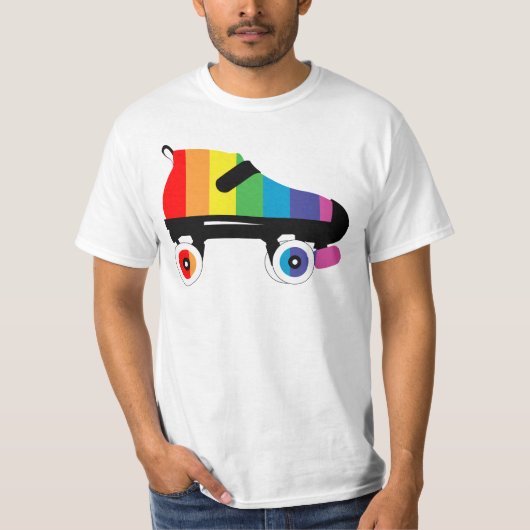 Regenbogenstreifen für Roller-Skate T-Shirt (Vorderseite)