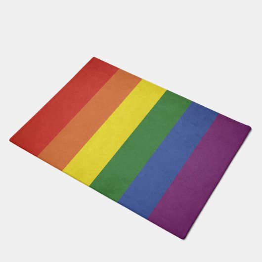 Regenbogenstreifen Fußmatte (Schrägansicht)