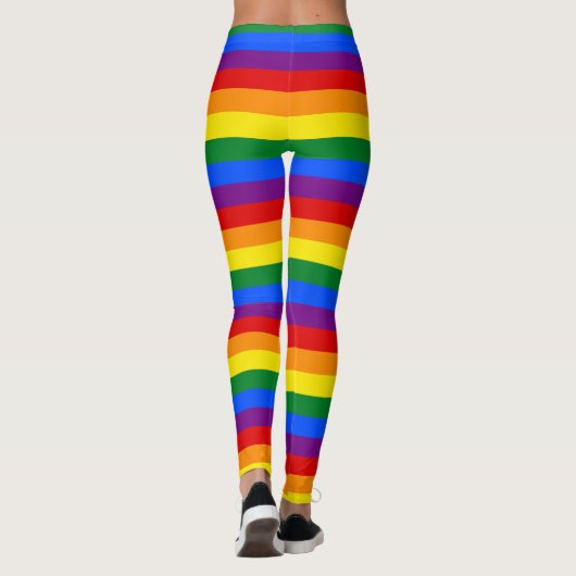 Regenbogenstreifen Gay Pride Design Leggings (Rückseite)