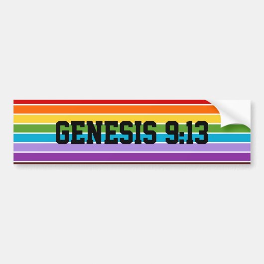 Regenbogenstreifen, Genesis 9:13 Autoaufkleber (Vorne)