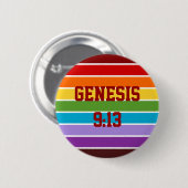Regenbogenstreifen, Genesis 9:13 Button (Vorne & Hinten)