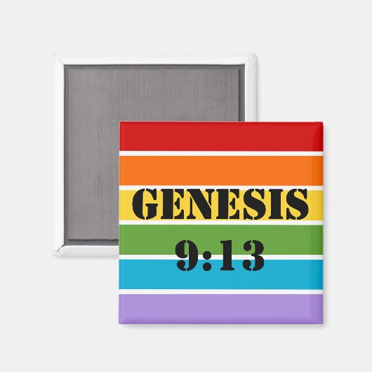 Regenbogenstreifen, Genesis 9:13 Magnet (Vorderseite/Rückseite)