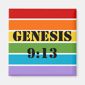 Regenbogenstreifen, Genesis 9:13 Magnet (Vorne)