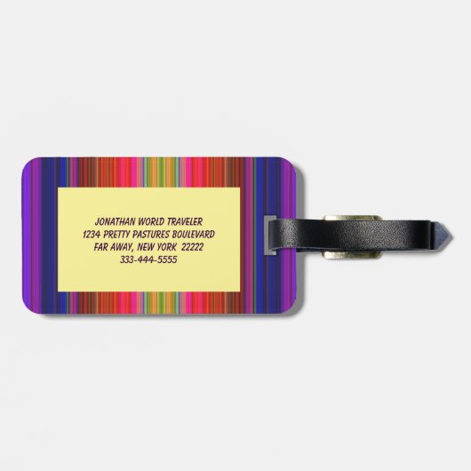 Regenbogenstreifen Gepäckanhänger (Rückseite horizontal)