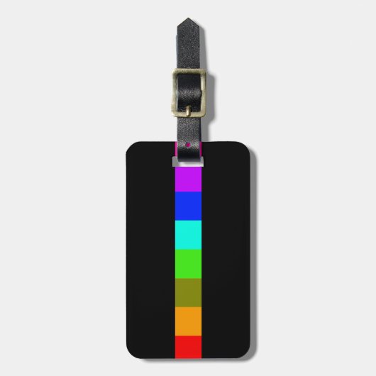 Regenbogenstreifen Gepäckanhänger (Vorderseite vertikal)