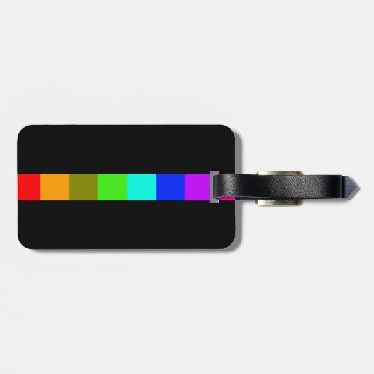 Regenbogenstreifen Gepäckanhänger (Rückseite horizontal)