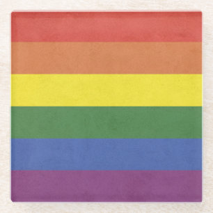 Regenbogenstreifen Glasuntersetzer