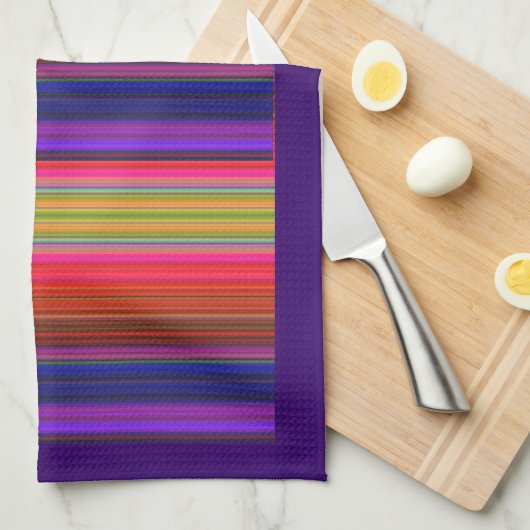 Regenbogenstreifen Handtuch (Viertel Falte)