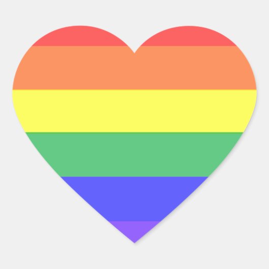 Regenbogenstreifen Herz-Aufkleber (Vorderseite)