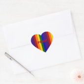 Regenbogenstreifen Herz-Aufkleber (Umschlag)