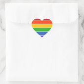 Regenbogenstreifen Herz-Aufkleber (Tasche)