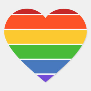 Regenbogenstreifen Herz-Aufkleber