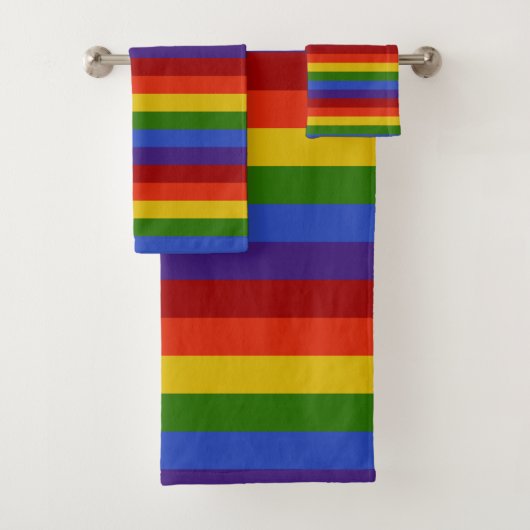 Regenbogenstreifen Horizontal Badhandtuch Set (Insitu)
