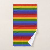 Regenbogenstreifen Horizontal Badhandtuch Set (Handtuch)