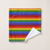 Regenbogenstreifen Horizontal Badhandtuch Set (Waschlappen)
