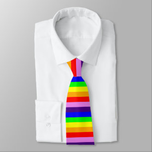 Regenbogenstreifen Horizontal Klassisch Bunt Farbi Krawatte