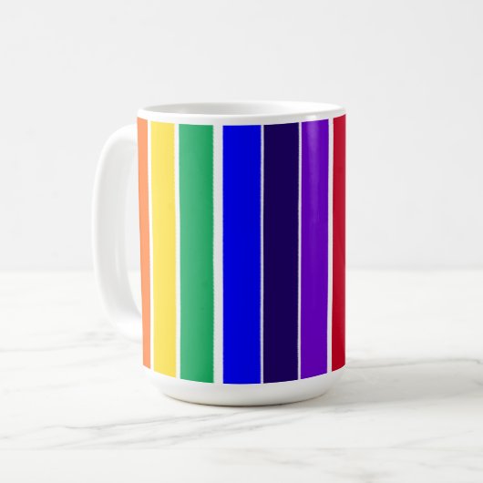 Regenbogenstreifen Kaffeetasse (Vorderseite Links)