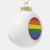 Regenbogenstreifen Keramik Kugel-Ornament (Links)