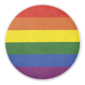 Regenbogenstreifen Keramikknauf (Vorderseite)