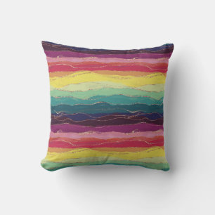 Regenbogenstreifen Kissen