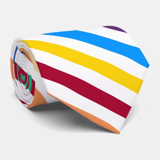 Regenbogenstreifen Krawatte (Gerollt)