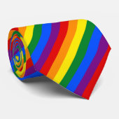 Regenbogenstreifen Krawatte (Gerollt)