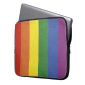 Regenbogenstreifen Laptopschutzhülle (Vorderseite Links)