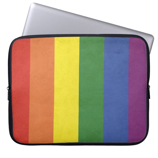 Regenbogenstreifen Laptopschutzhülle (Vorderseite)