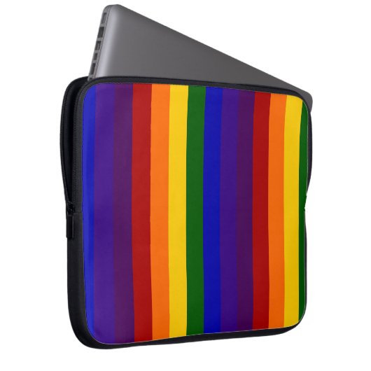 Regenbogenstreifen Laptopschutzhülle (Vorne Rechts)