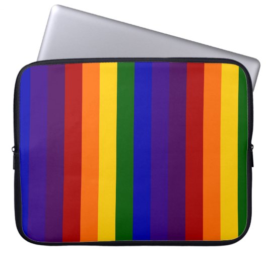 Regenbogenstreifen Laptopschutzhülle (Vorderseite)