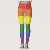 Regenbogenstreifen Leggings (Vorderseite)