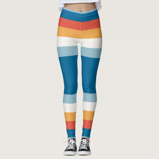 Regenbogenstreifen Leggings (Vorderseite)