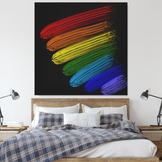 Regenbogenstreifen Leinwanddruck (Insitu (Schlafzimmer))