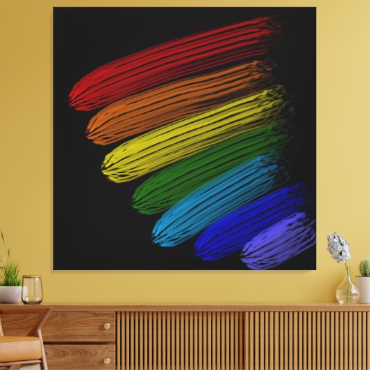 Regenbogenstreifen Leinwanddruck (Insitu (Wohnzimmer))