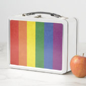 Regenbogenstreifen Metall Lunch Box (Beispiel)