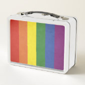 Regenbogenstreifen Metall Lunch Box (Rückseite)