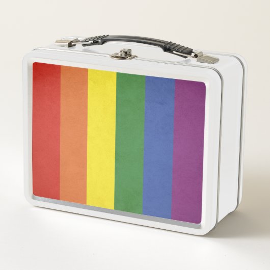 Regenbogenstreifen Metall Lunch Box (Vorderseite)