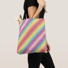 Regenbogenstreifen mit abgerundetem Vine-Muster, R Tasche