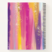 Regenbogenstreifen mit Imitate Gold Glitzer Gästeb Notizblock (Rückseite)