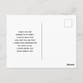 Regenbogenstreifen mit Imitaten Glitzer Danke Postkarte (Rückseite)