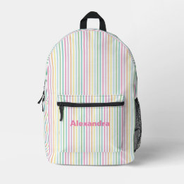 Regenbogenstreifen mit Namen Bedruckter Rucksack