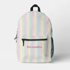 Regenbogenstreifen mit Namen Bedruckter Rucksack