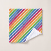 Regenbogenstreifen Muster Badhandtuch Set (Waschlappen)
