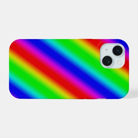 Regenbogenstreifen - Muster iPhone 15 Hülle (Rückseite (Horizontal))