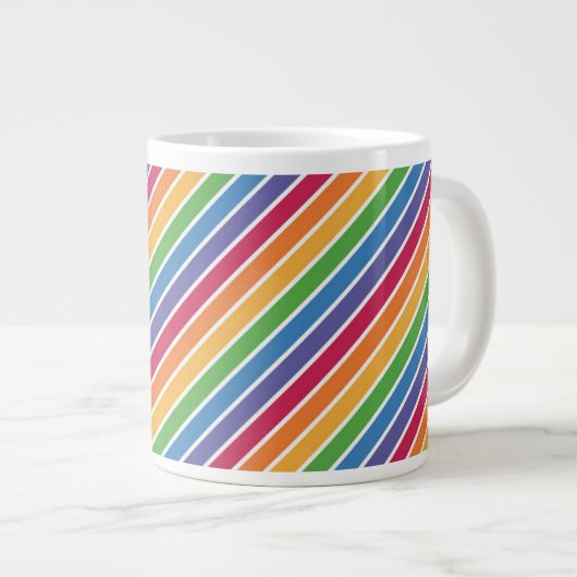 Regenbogenstreifen Muster Jumbo-Tasse (Vorderseite Rechts)